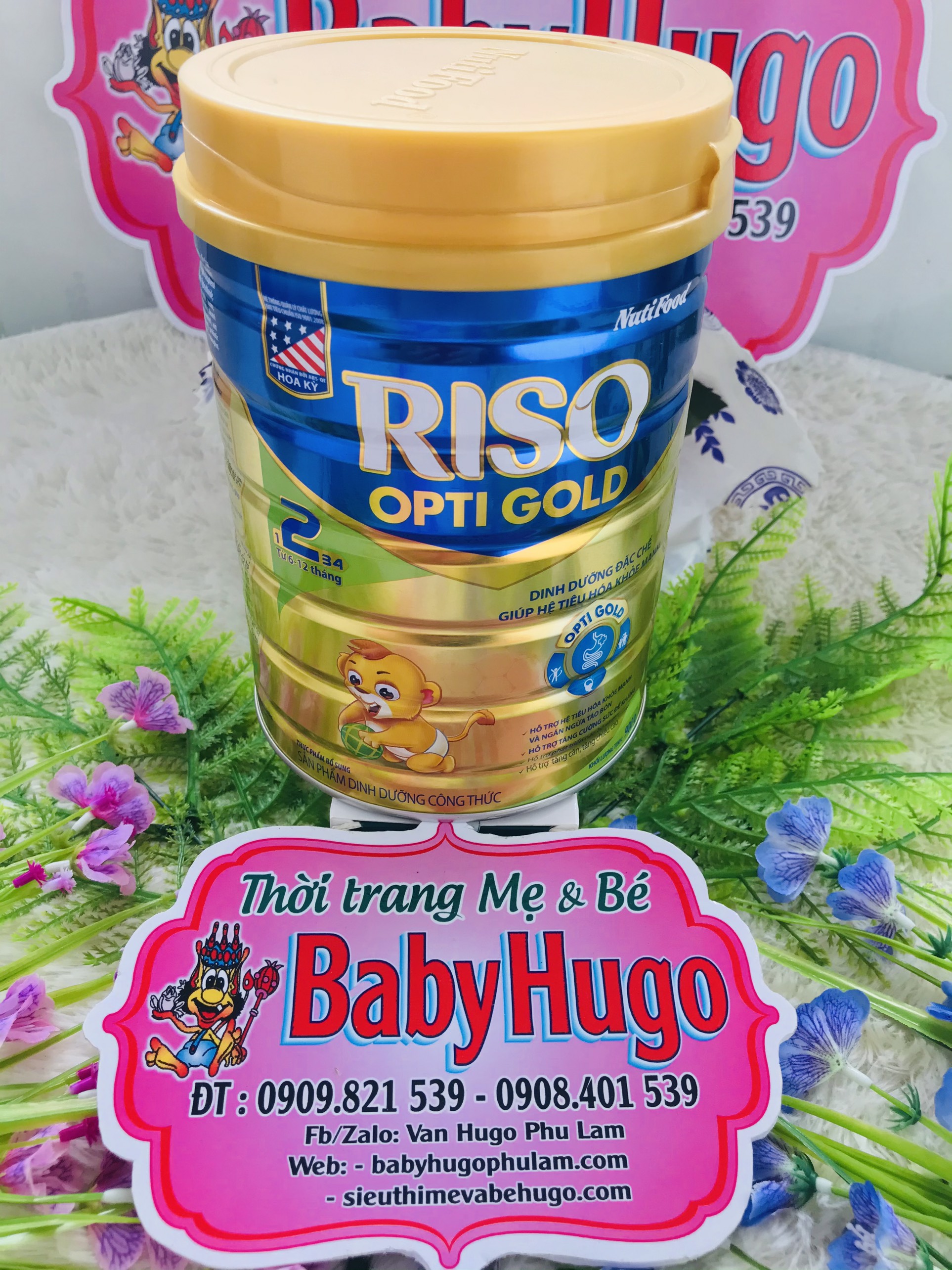 Sữa NutiFood RISO OPTI GOLD 2 (6-12 tháng) Lon 900g