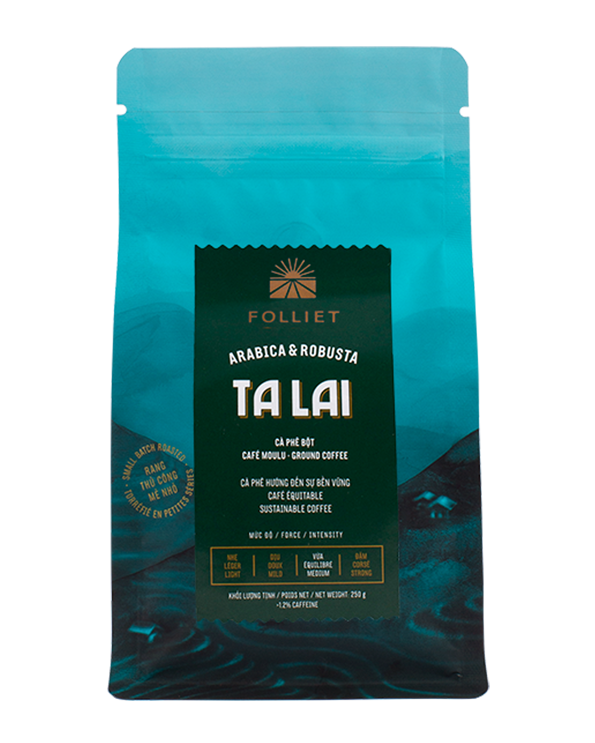 Cà phê bột rang xay TA LAI 100% Arabica & Robusta Folliet Ground Coffee