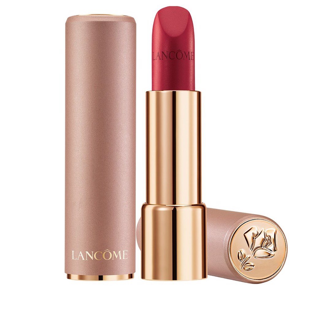 Son lancome matte 155 burning lips - màu hồng đỏ làm nỗi bậc gương mặt