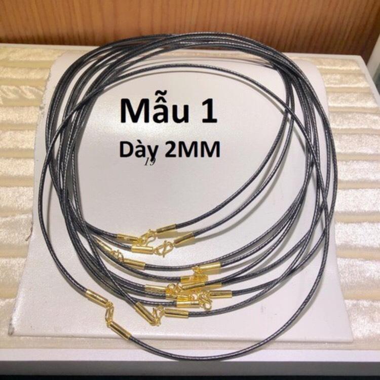 Dây da đeo cổ khóa làm bằng vàng tây