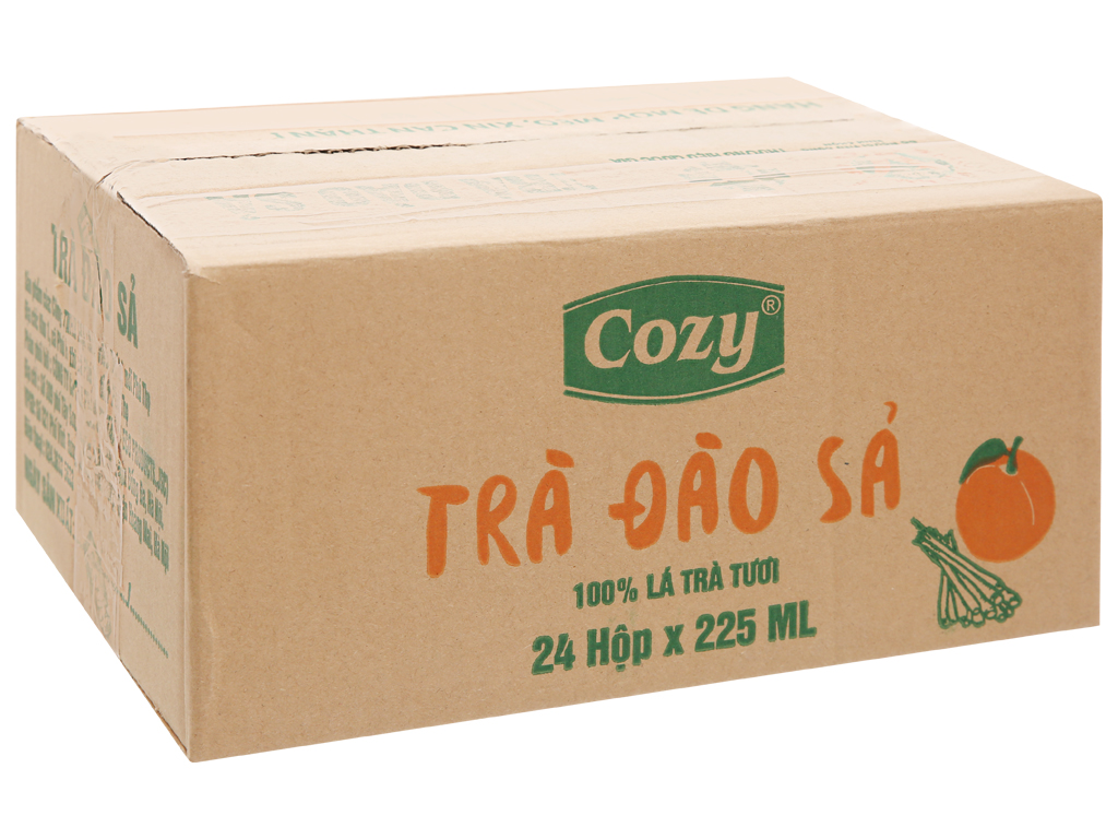 Cozy-thùng 24 hộp trà đào xả cozy 225ml *24