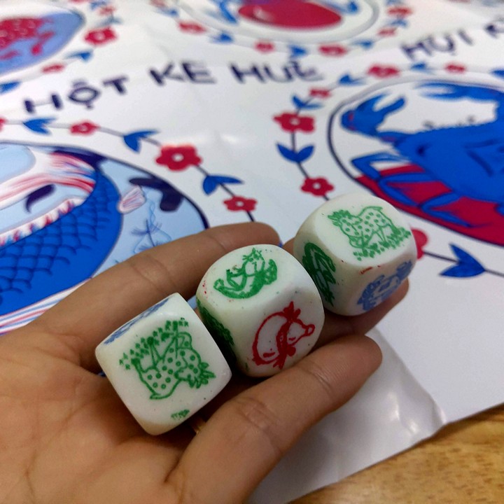 Bầu Cua Tôm Cá bàn giấy xúc xắc đá, Bầu Cua Tôm Cọp,  trò chơi ngày tết