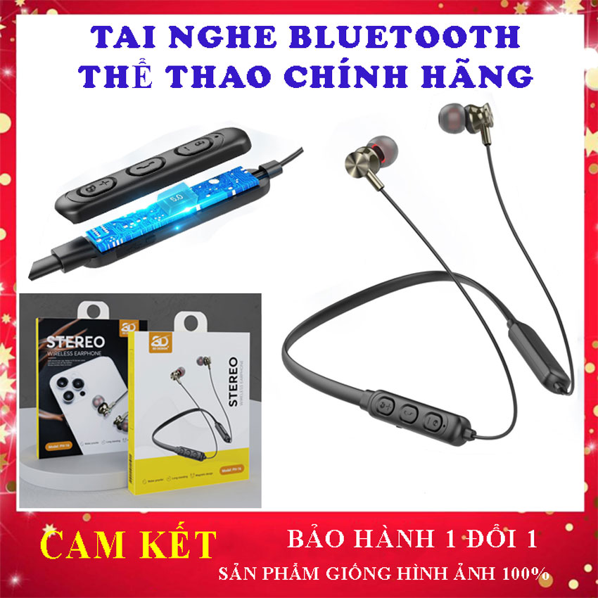 Tai Nghe Bluetooth Chính Hãng PH 16 SD Design Quàng Cổ Chất Lượng , Phong cách thể thao, Tai nghe không dây chuẩn bass, nghe gọi 3-5 giờ , bảo hành 12 tháng