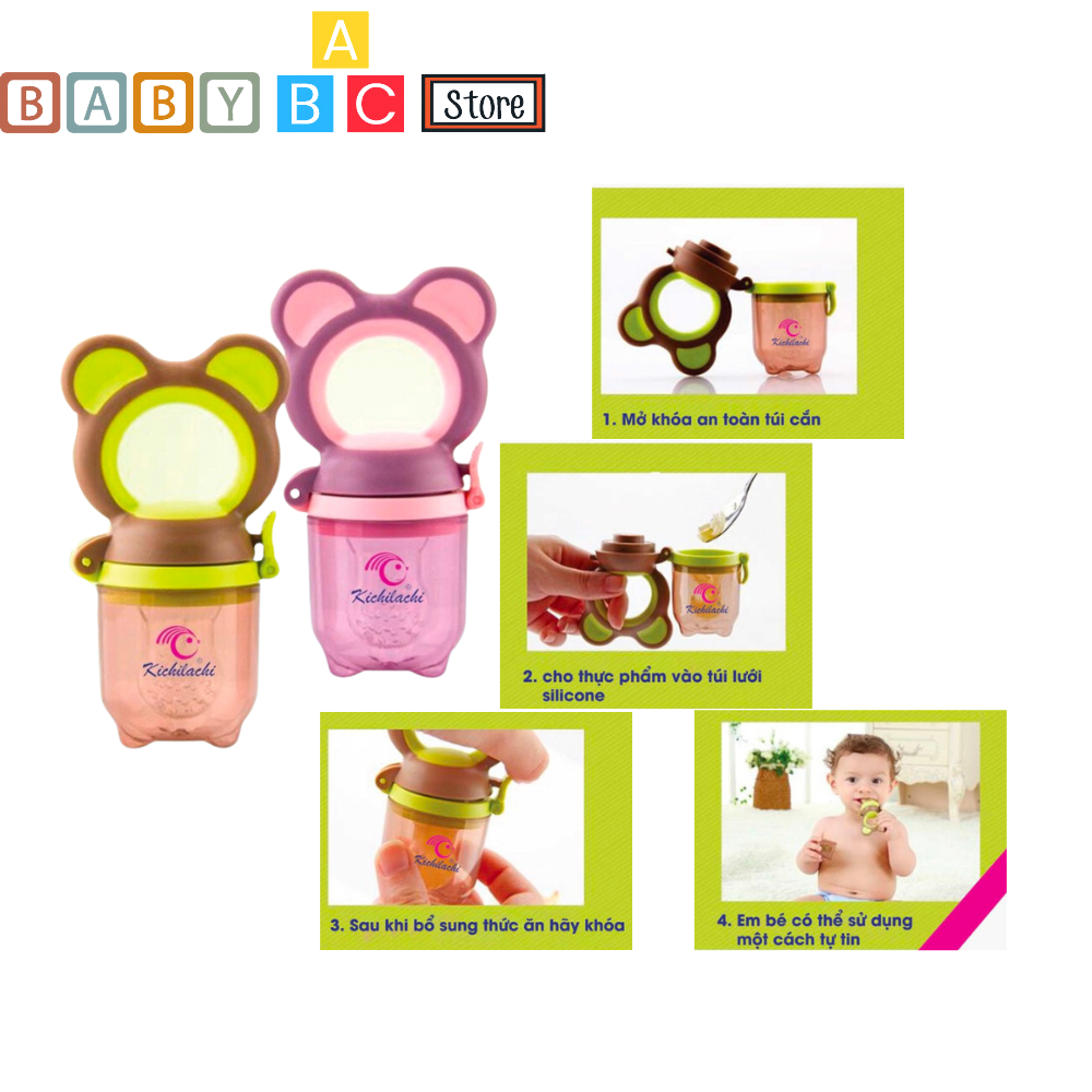 Túi Tập Ăn Dặm Silicon KICHI Cho Bé Tập Ngậm Nhai Trái Cây Vệ Sinh chất lượng đảm bảo an toàn đến sức khỏe người sử dụng cam kết hàng đúng mô tả