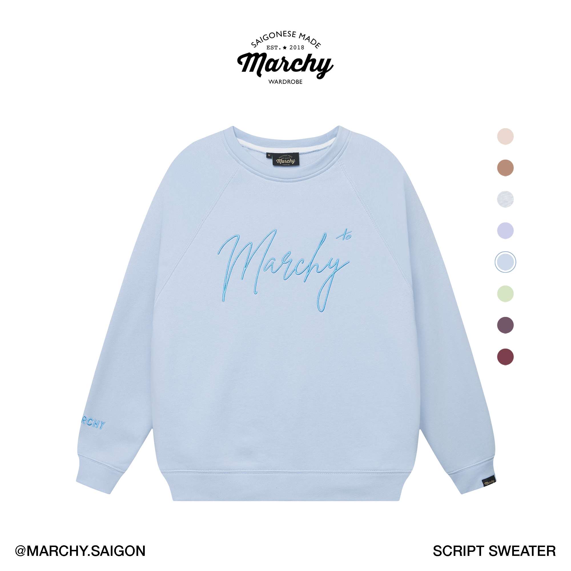 [nhập lazsohot2- giảm 20% đơn 199k|marchy - script sweater - áo tay dài