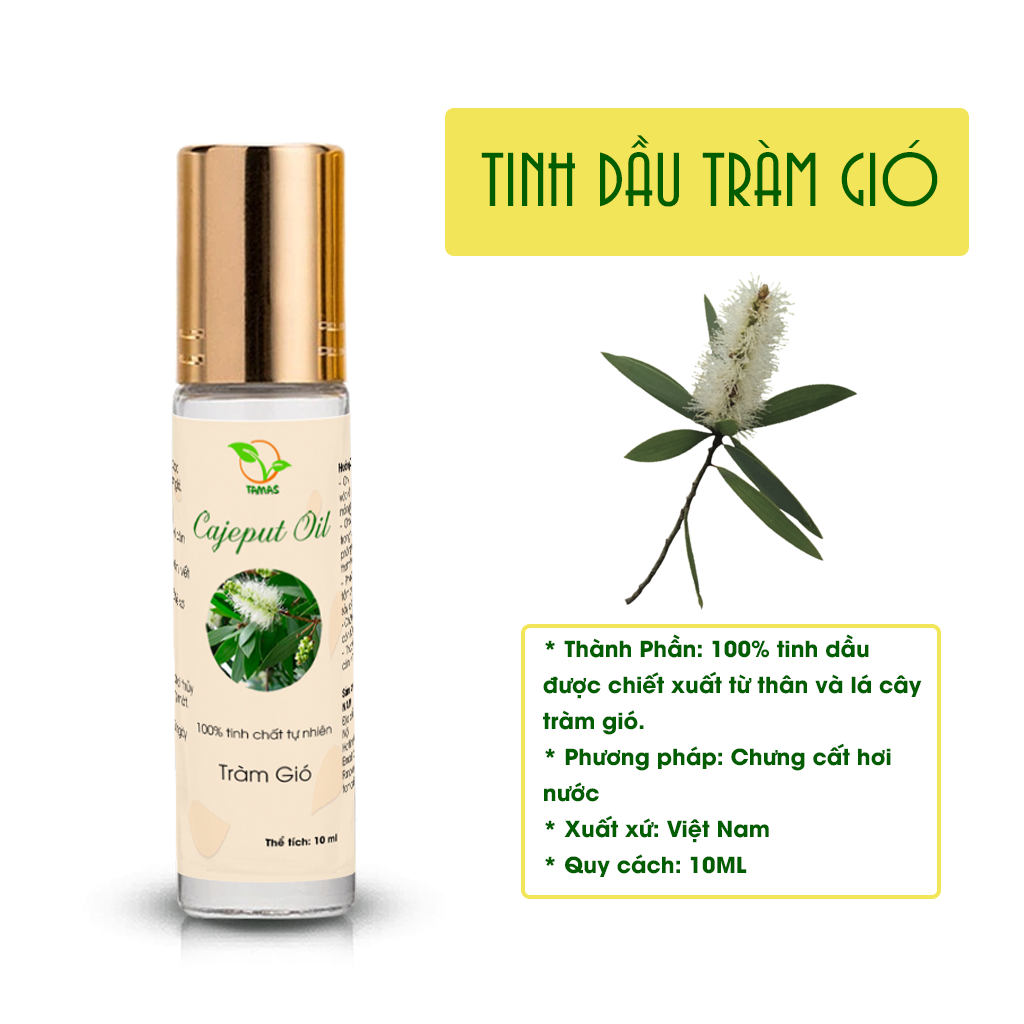 Tinh dầu Tràm Gió dạng bi lăn 10ml- Kháng khuẩn, Khử mùi, An toàn, tinh dầu hỗ trợ điều trị ho cho bé, Tinh dầu đuổi muỗi, Tinh dầu khử mùi, tinh dầu kháng khuẩn, Tinh dầu thơm, tinh dầu cho body, dầu thơm, dầu gió cho bé - TAMAS
