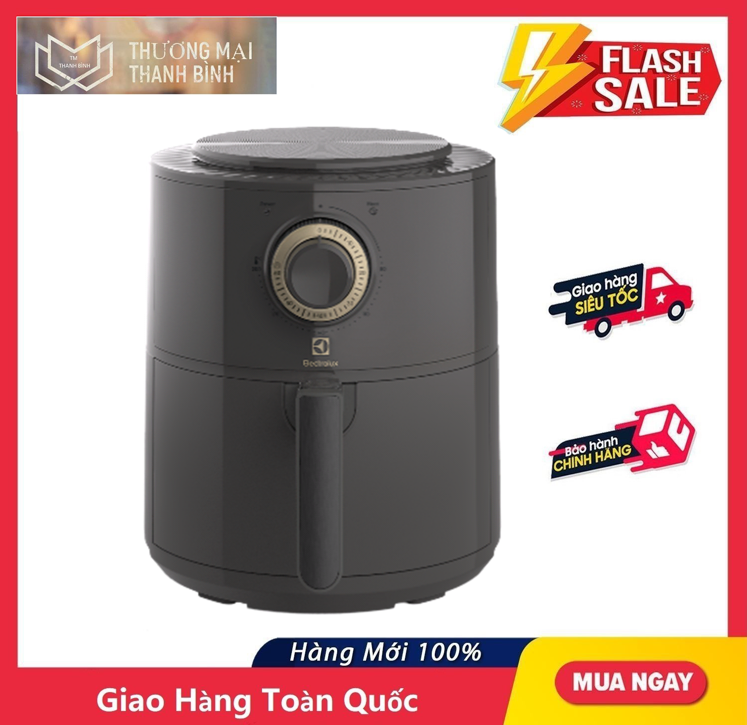 Nồi chiên không dầu 3 lít Electrolux E6AF1-220K - Hàng chính hãng