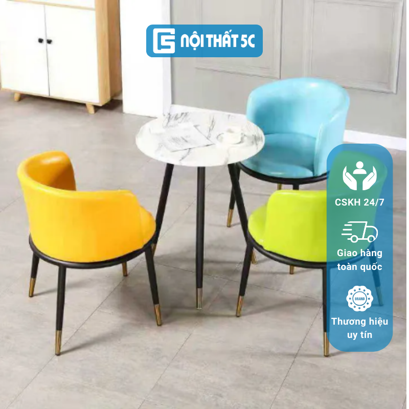 Bàn trà tròn chân cao 74cm phong cách hiện đại chân sắt sơn tĩnh điện, bàn ăn tròn mặt gỗ MDF dày 1,5cm chân có núm tăng chỉnh chiều cao