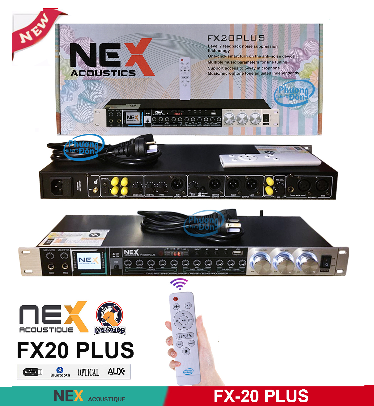 [HCM][ SIÊU PHẢM 2021 ] Vang Cơ Hiện Đại Hay Nhất Cho Dàn Karaoke Chuyên Nghiệp Vang cơ Karaoke Nex FX20 Plus - Vang Nhại Hay Chống Hú Tốt Có Bluetooth Cổng Quang USB Ngõ Ra Sub Có Remote Điều Khiển Từ Xa Âm Thanh Cực Hay Sống Động