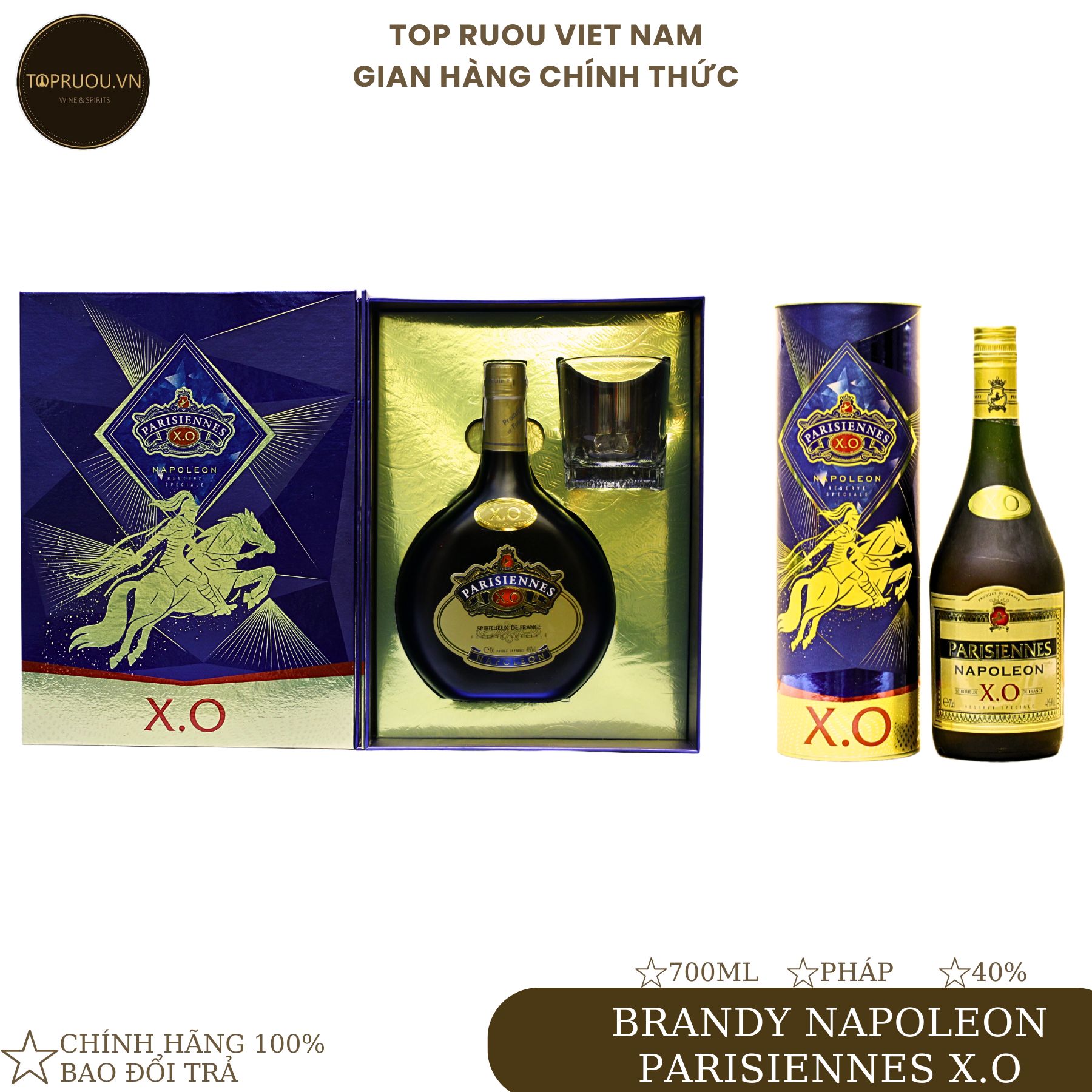 Rượu Brandy XO Pháp Napoleon Hộp Quà