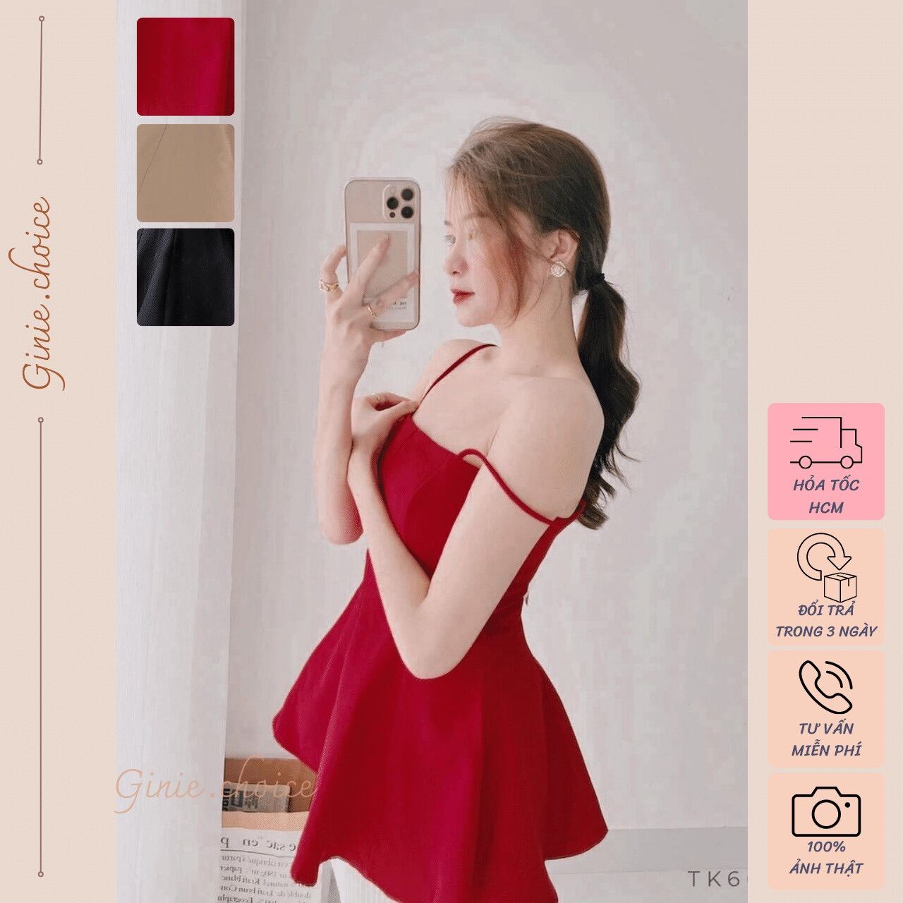 Áo 2 dây form peplum dáng xòe hàng thiết kế