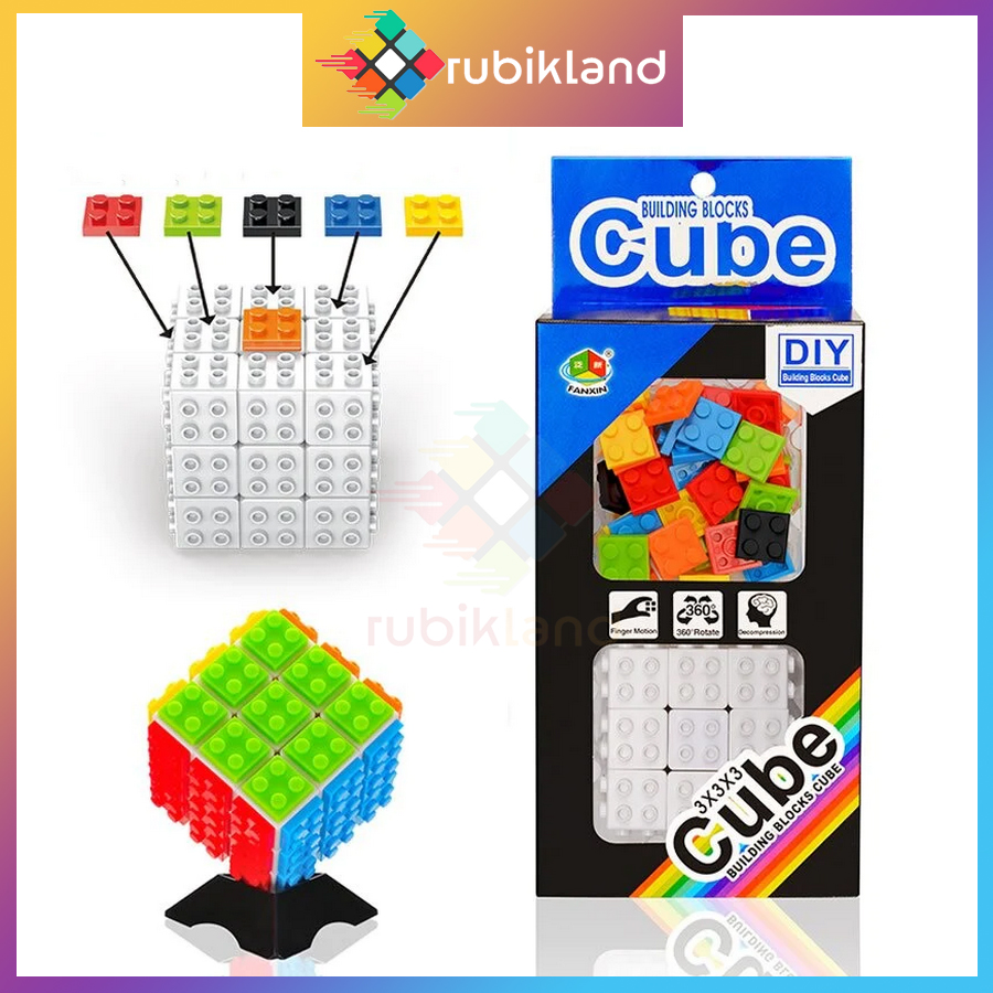 Rubik FanXin Block 3x3 DIY Rubic Biến Thể 3 Tầng Lego Lắp Ráp Đồ Chơi Trí