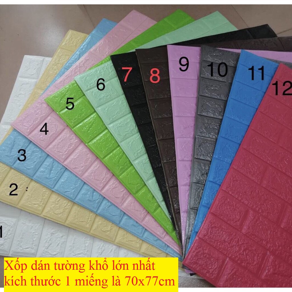 Xốp dán tường giả gạch 3D - Khổ Lớn 70x77cm