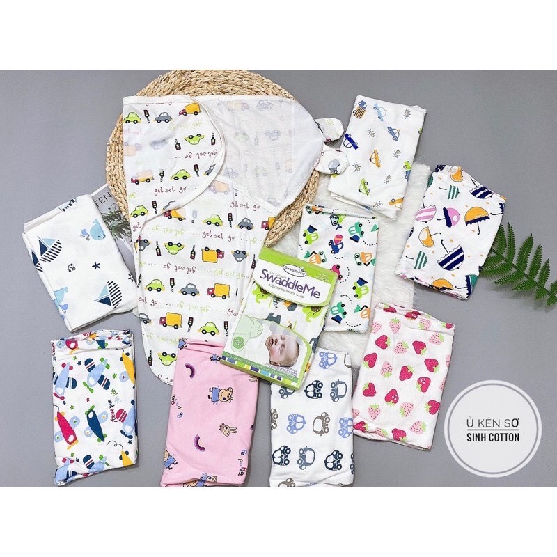 Khăn quấn bé sơ sinh hình kén mùa hè Swaddle , Ủ kén Cotton mùa hè cho bé yêu