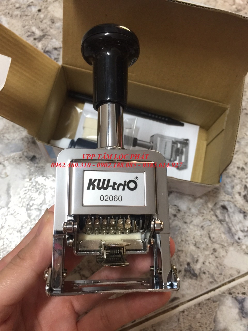 Dấu nhảy số tự động 6 số kw-trio 20600 dùng đóng số thứ tự, đánh số trang, số seri...