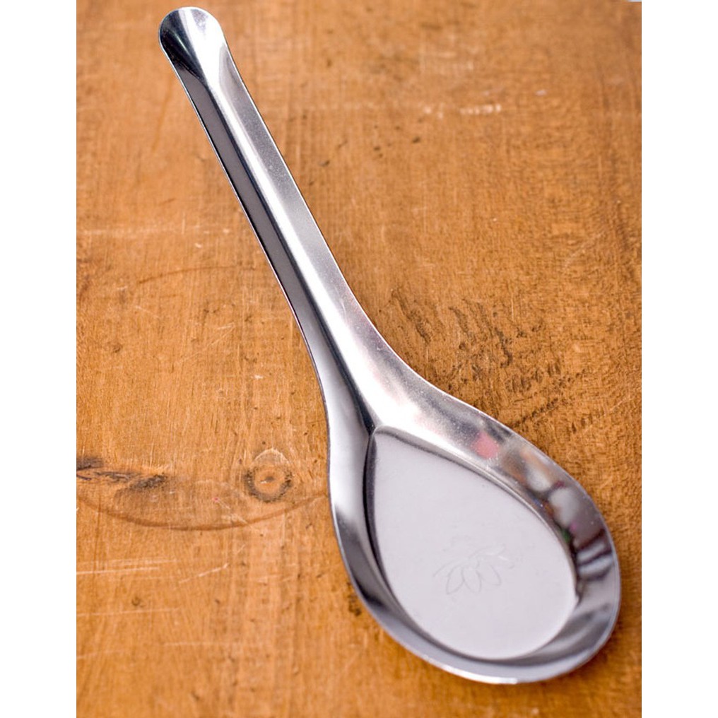 Thìa inox ăn phở - súp inox 304 cao cấp sáng bóng dày bền đẹp dài 16cm