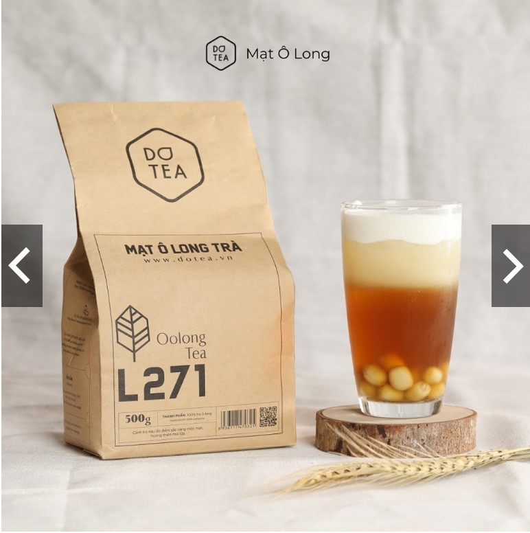 Mạt ô long trà L271 Dotea 500g thơm nồng tự nhiên mùi lửa sắc nước vàng trong nguyên liệu pha chế đậm vị thơm trà