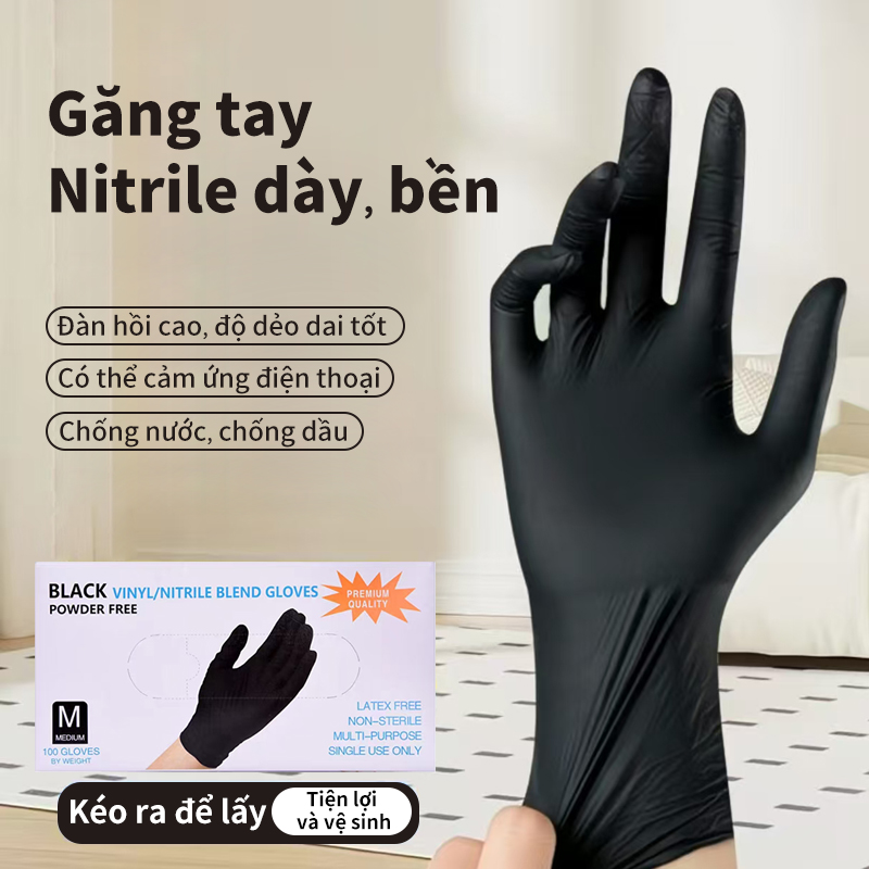 Găng tay cao su y tế không bột , Găng Tay Nitrile Su Y Tế ,Sử Dụng Trong Tóc Spa Phun Xăm