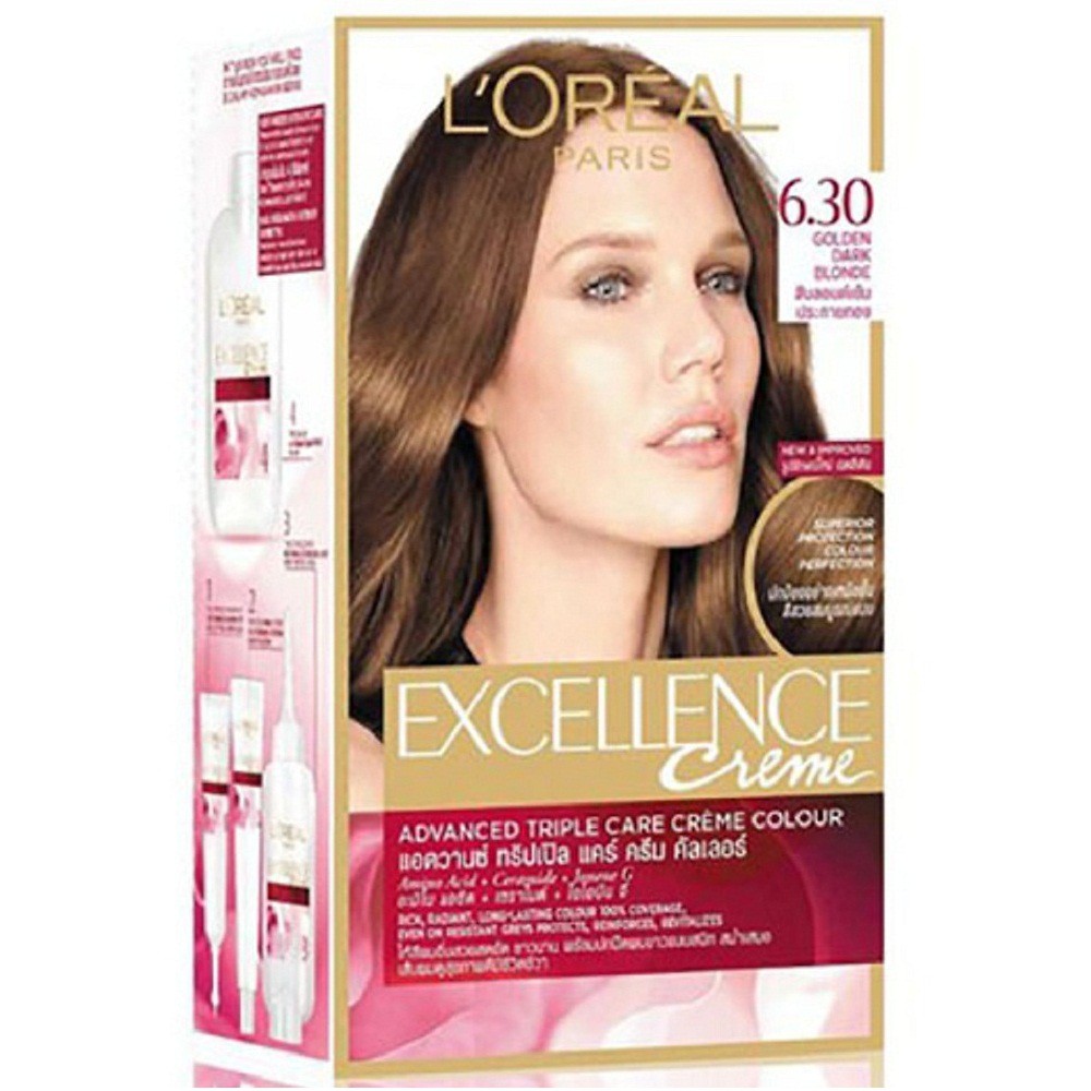 Thuốc nhuộm tóc Loreal Excellence Creme 6.30 nâu ánh vàng