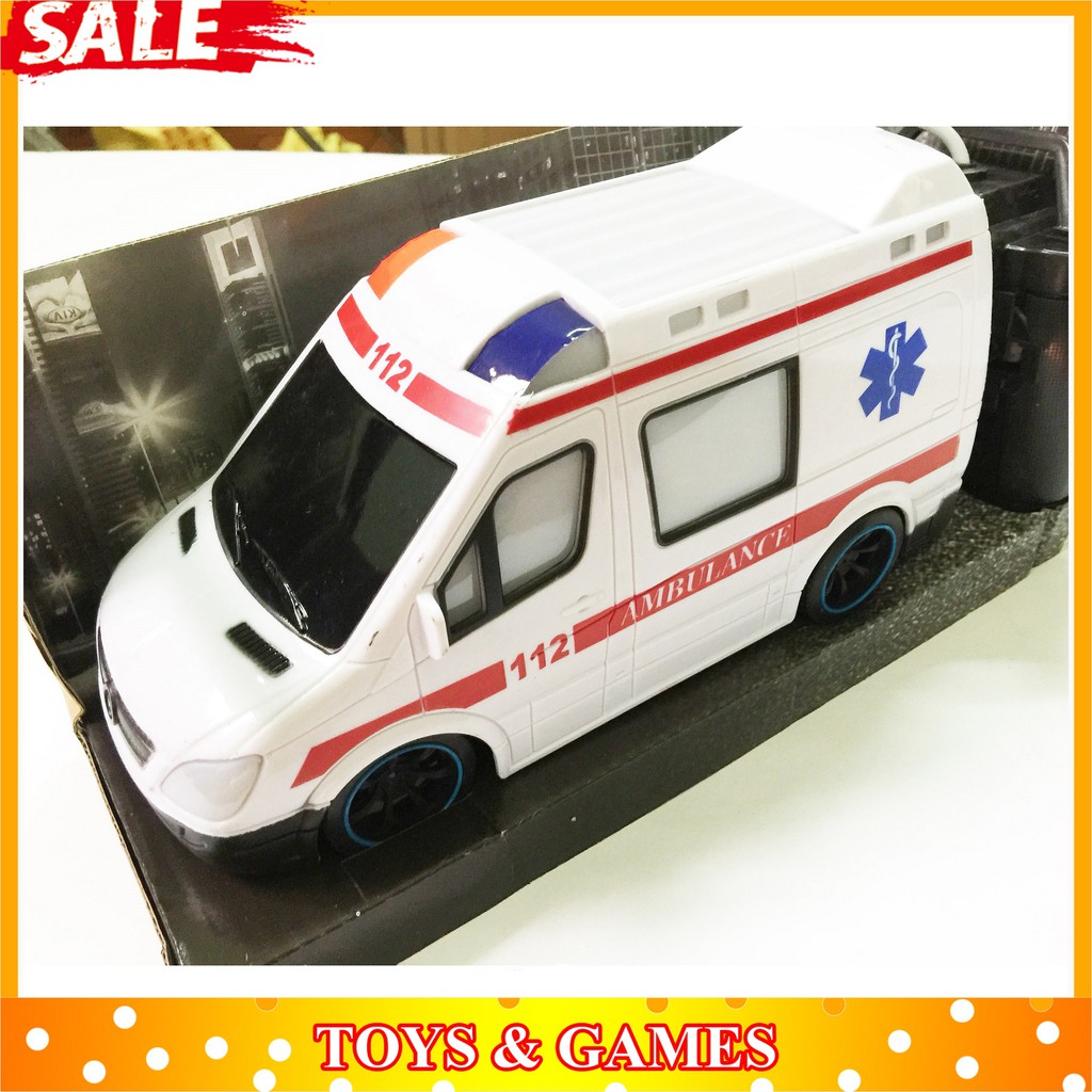 Bộ mô hình xe cứu thương đồ chơi  banmohinhtinhcom