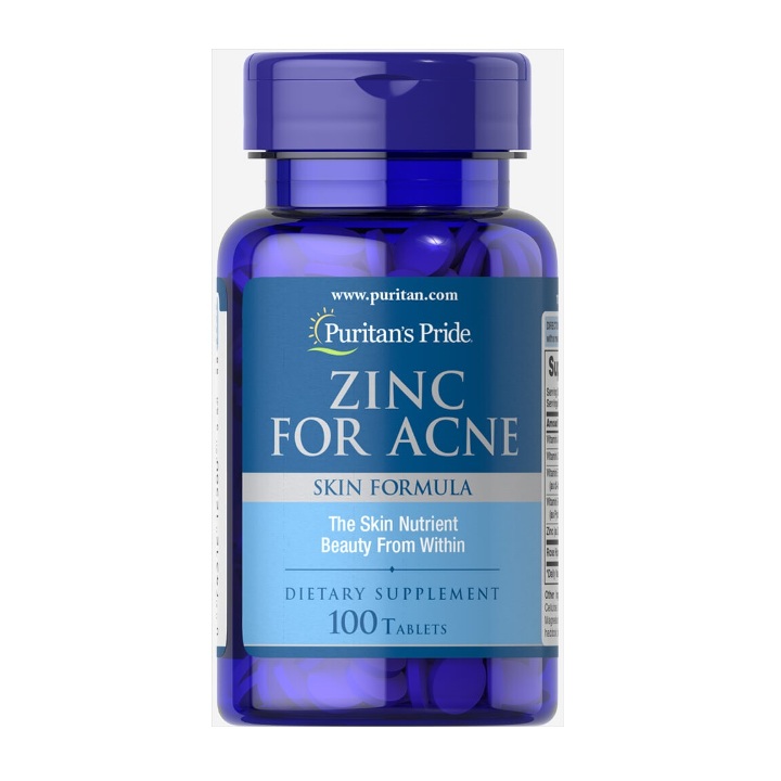 [HCM]Viên uống kẽm cho da mụn từ Mỹ Puritans Pride Premium Zinc For Acne 100 viên