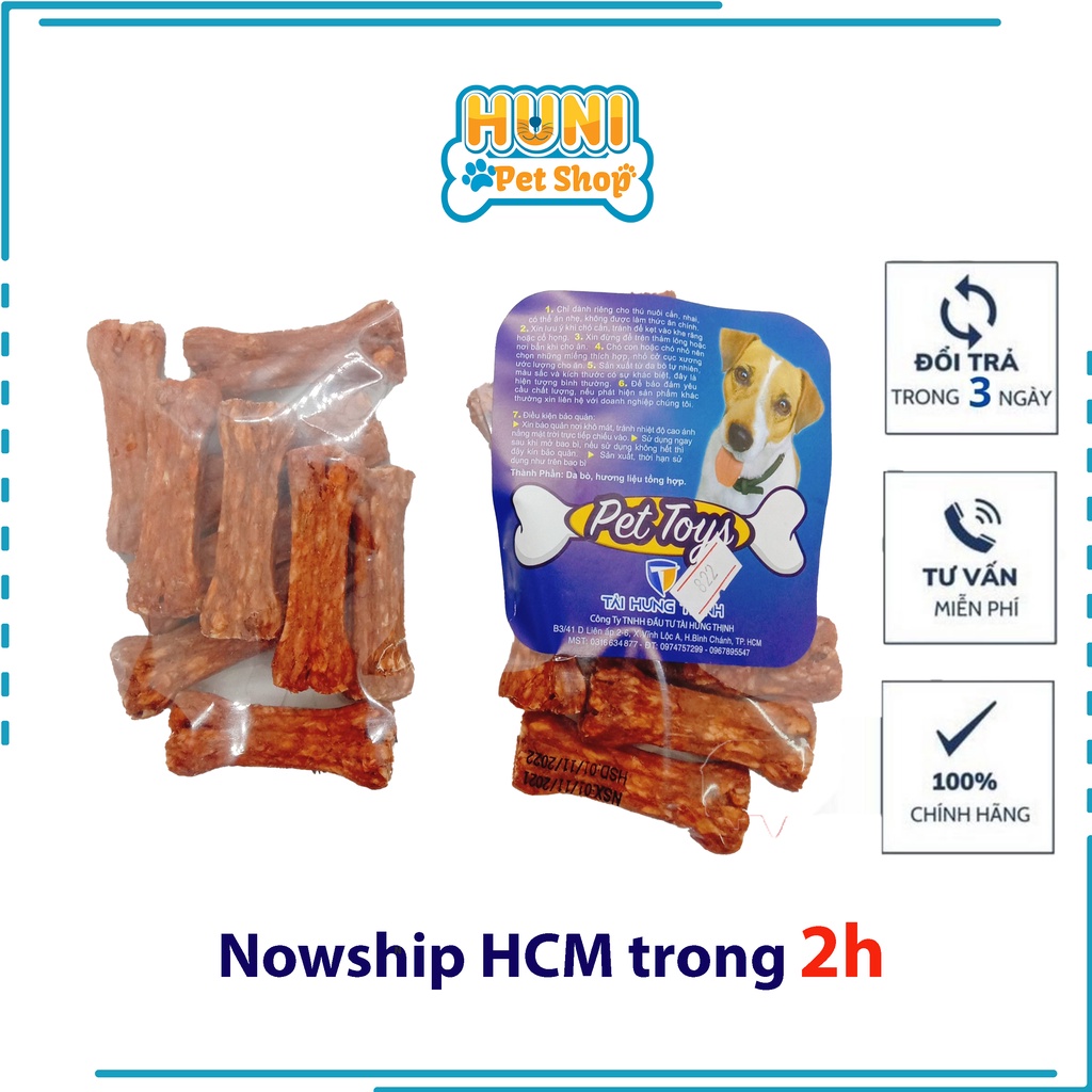 Xương gặm cho chó Tài Hưng Thịnh Pet Toys, Snack cho chó làm từ da bò
