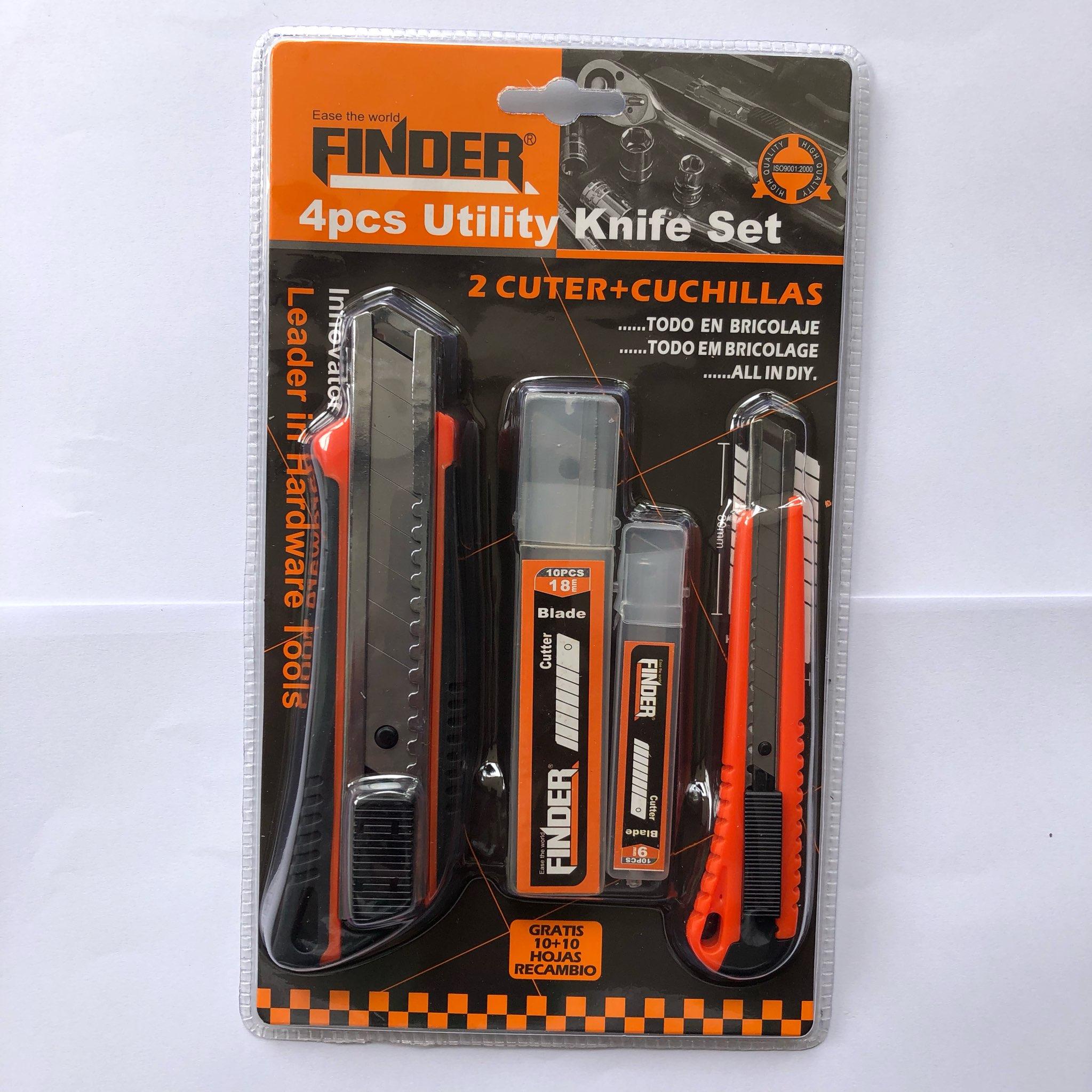 Bộ dao rọc giấy 2 dao và 2 hộp lưỡi Finder
