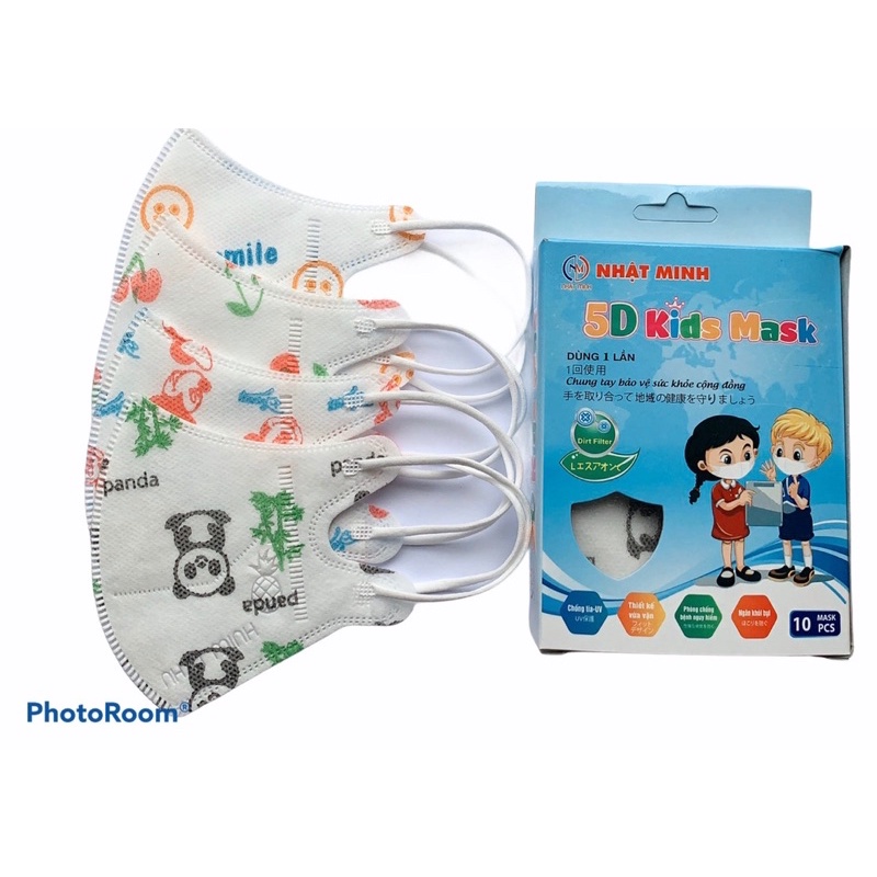 Hộp 10 cái khẩu trang trẻ em 5d mask kid cho bé