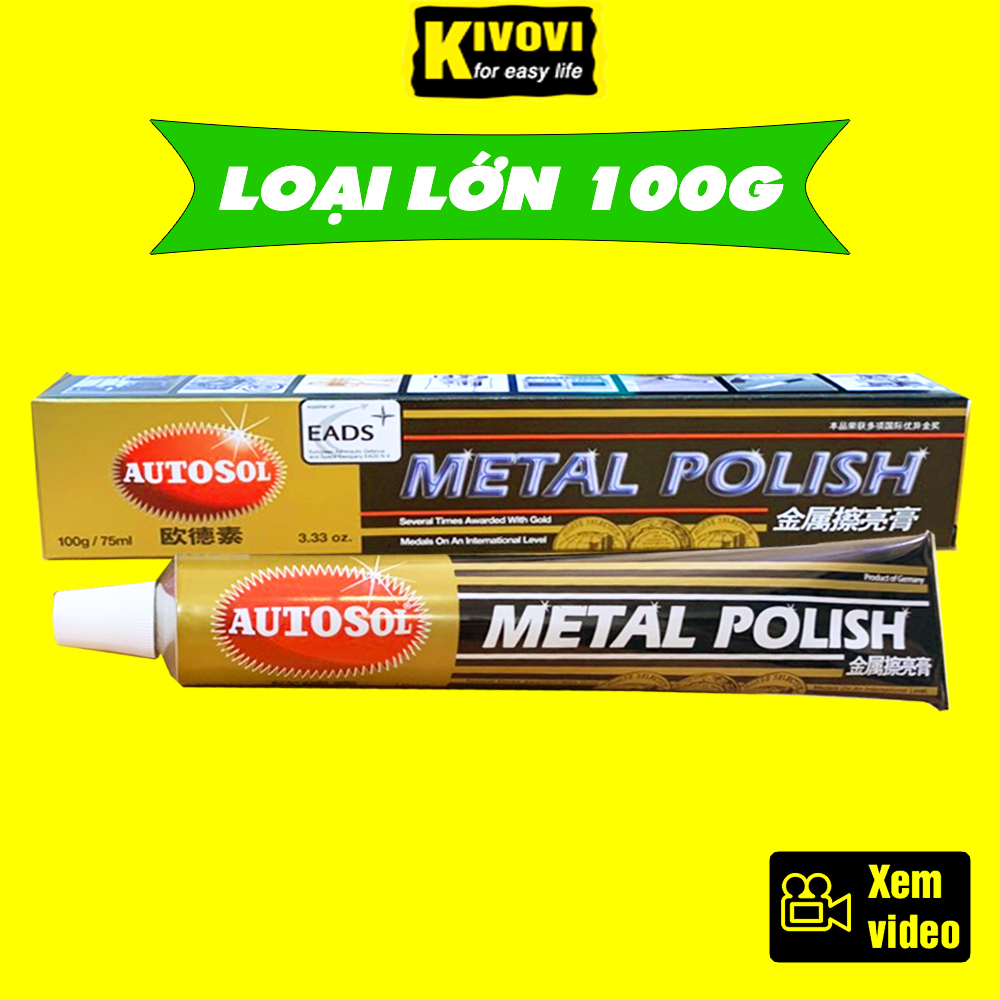 Kem Đánh Bóng Kim Loại Autosol Metal Polish Nội Địa Trung 75ml / Dầu Đánh Bóng Kim Loại- Kem Đánh Bóng Lư Đồng, Inox, Đồng, Đồng Hồ -Tẩy Sáng Làm Mới Kim Loại - Kivovi