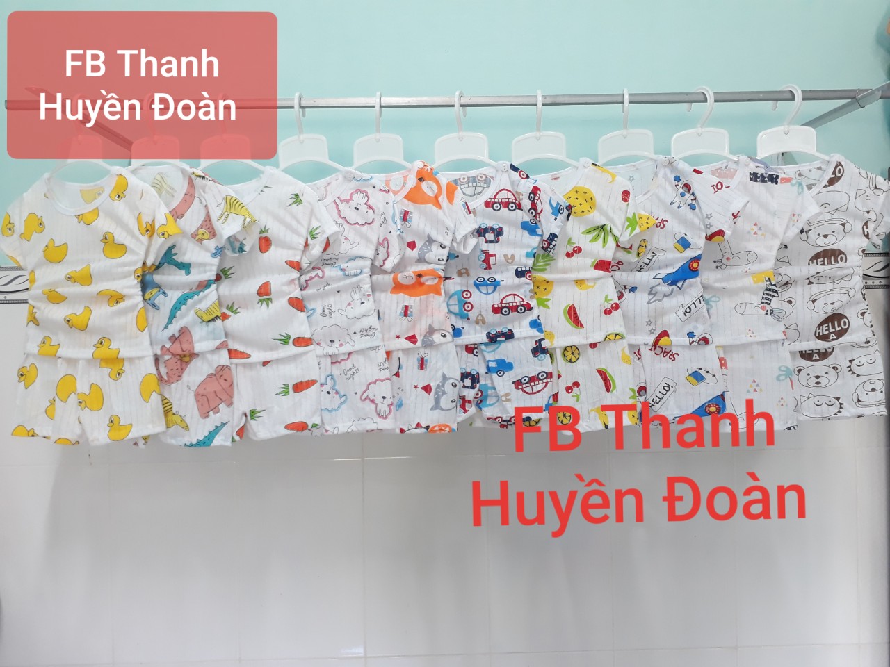 Bộ hè cotton giấy thông hơi cho bé gái từ 0 - 24 tháng - Combo 5 bộ