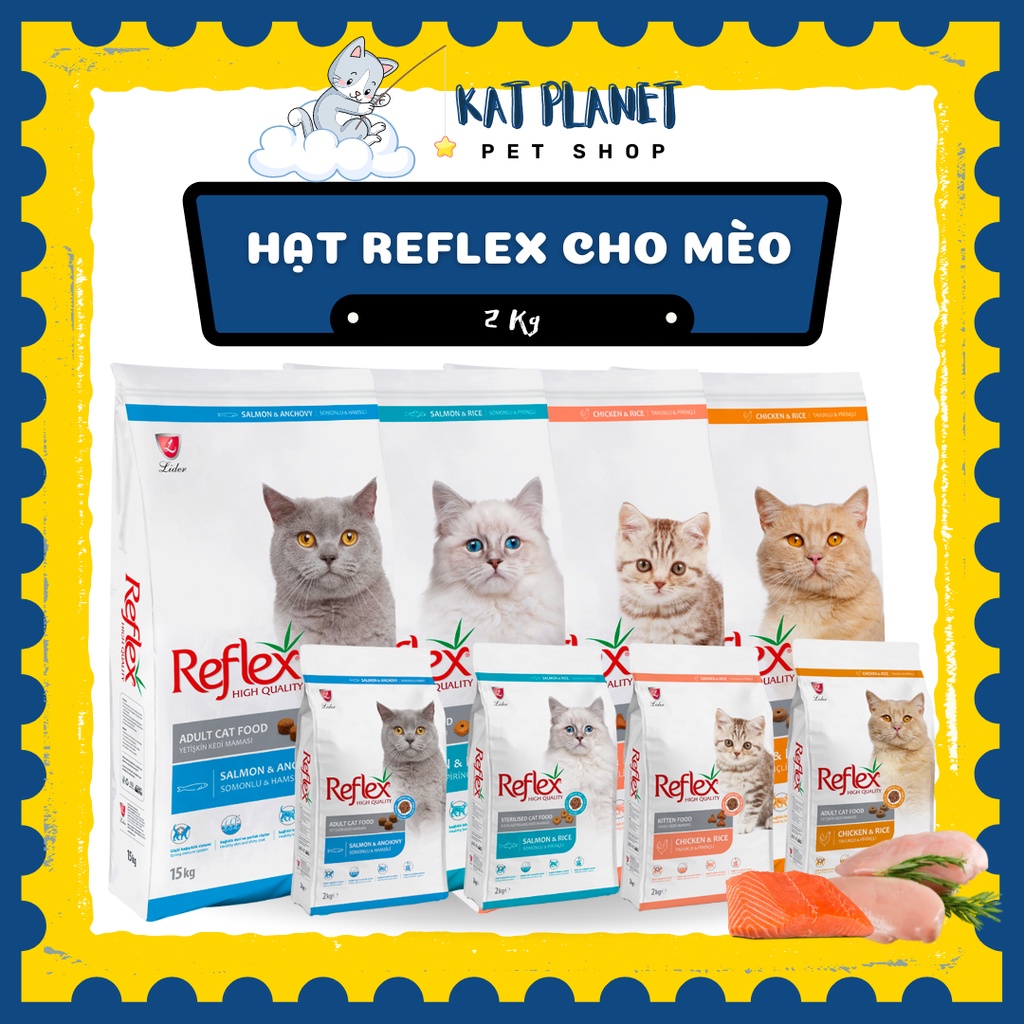 Hạt Reflex cho mèo | Túi 2KG | Hạt cho mèo chính hãng Thổ Nhĩ Kỳ