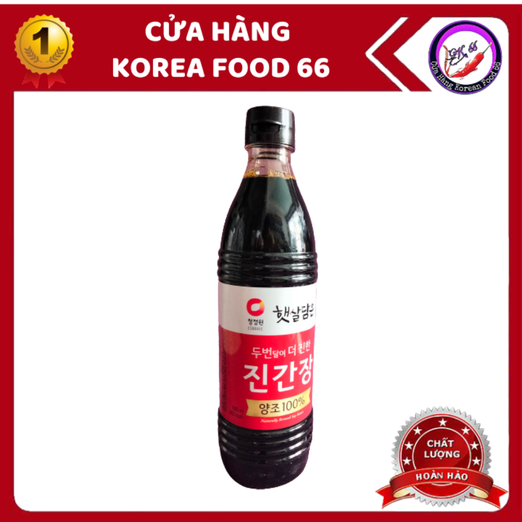 Nước tương lên men hàn quốc 500ml dùng chấm, ngâm trứng, hải sản