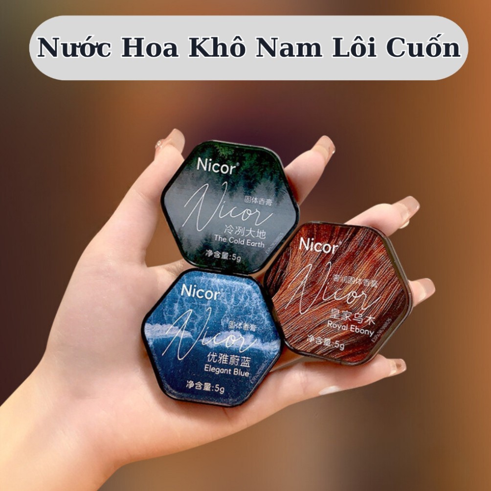 Nước Hoa Khô Nicor Mini 5g Cao Cấp – Nước Hoa Dạng Sáp Nhỏ Gọn Lưu Hương Lâu Tiện Lợi Cho Nam Nữ