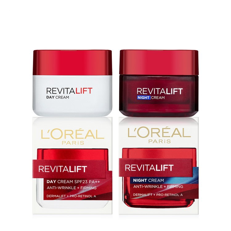Bộ Kem Dưỡng Chống Lão Hoá Giảm Nếp Nhăn Ngày Và Đêm Loreal Paris Revitalift 50ml