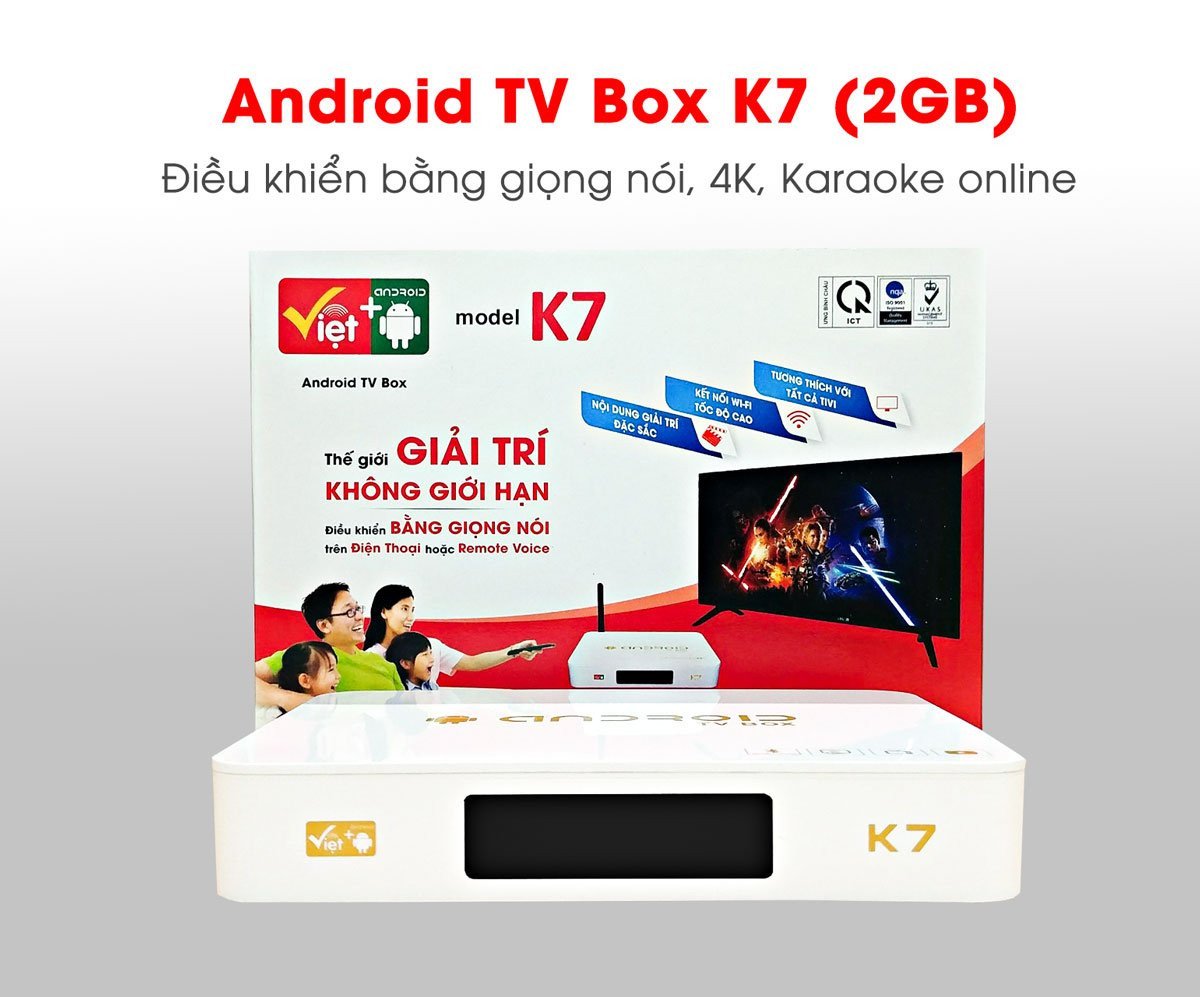 Android TV BOX K7 RAM 2GB Bộ nhớ 8G xem phim 4K hỗ trợ tính năng tìm kiếm bằng giọng nói mới nhất hiện nay bảo hành 12 tháng VIC Electronic. Có Bluetooth