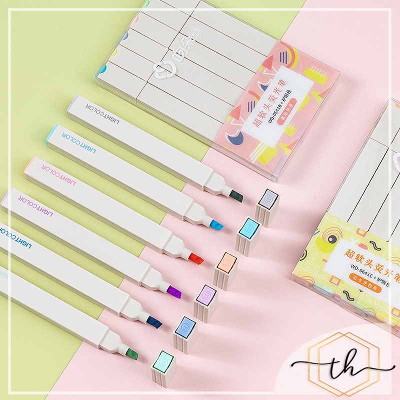 Bút nhớ highligh dấu dòng dạ quang cute TEHI 6 màu