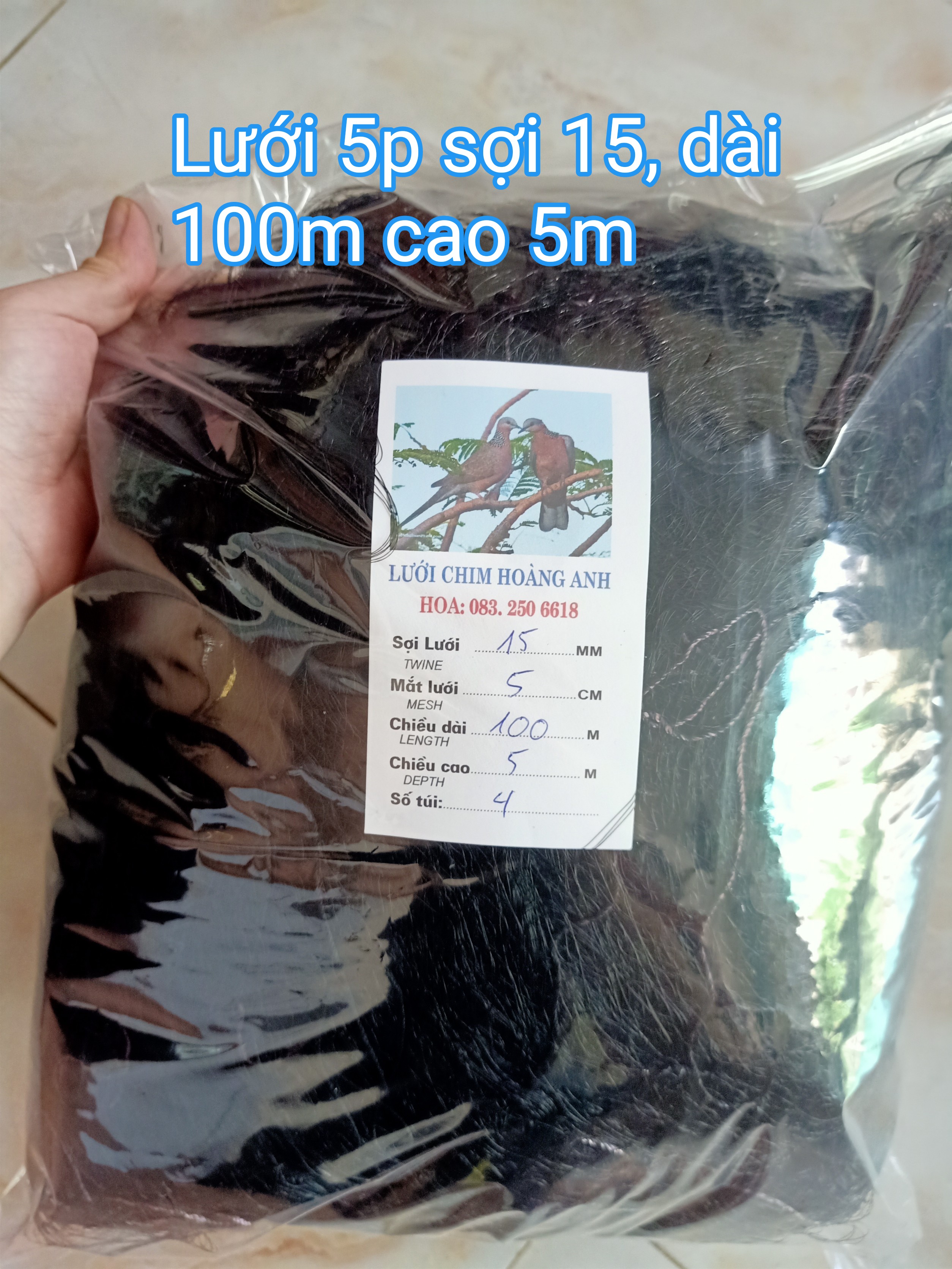 LƯỚI BÃY CHIM TỔNG HỢP 5P CAO5M