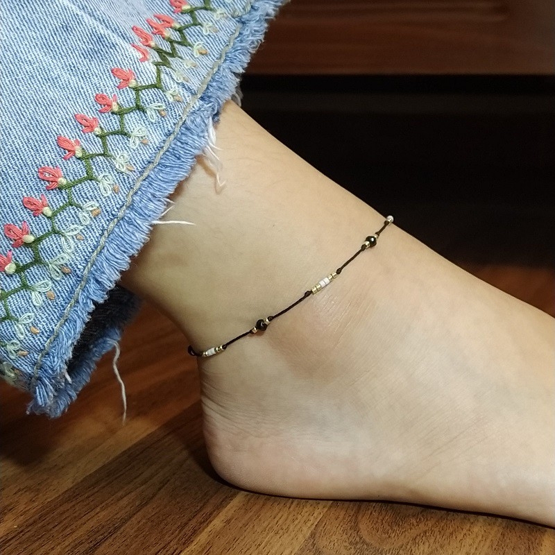 Vòng chân nữ/lắc chân nữ handmade hạt cườm Miyuki