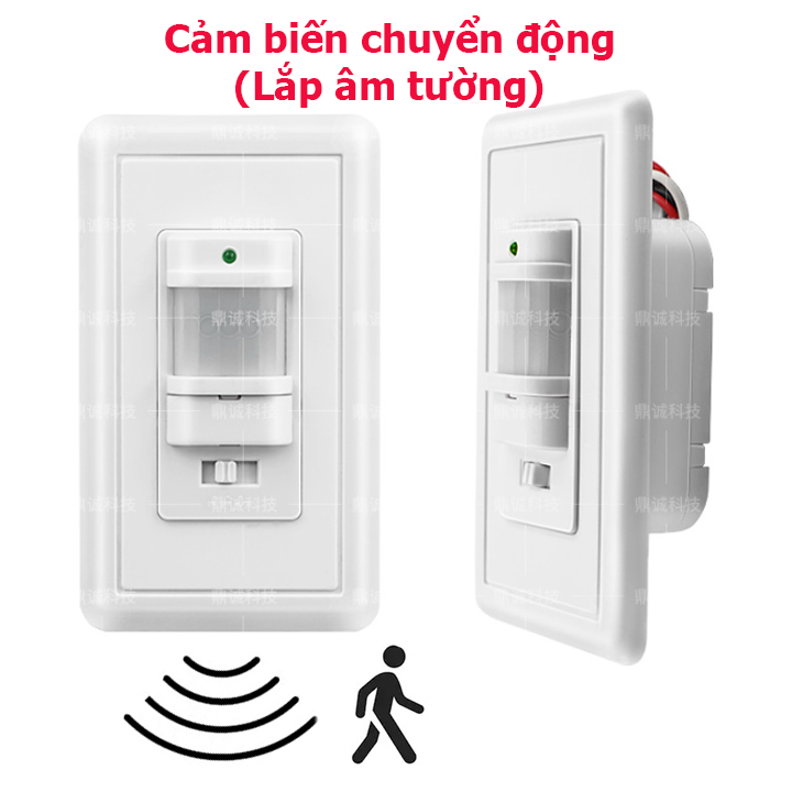 Công Tắc Cảm Biến Chuyển Động ÂM tường AC 220v tải max 200w cong tac cam bien chuyen dong