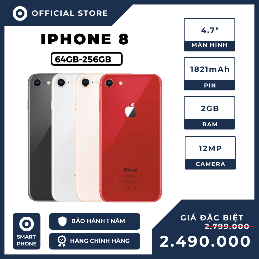 Mới 99%- Điện thoại iP 8G Quốc tế, Zin đẹp keng. Máy ngon, Full chức năng