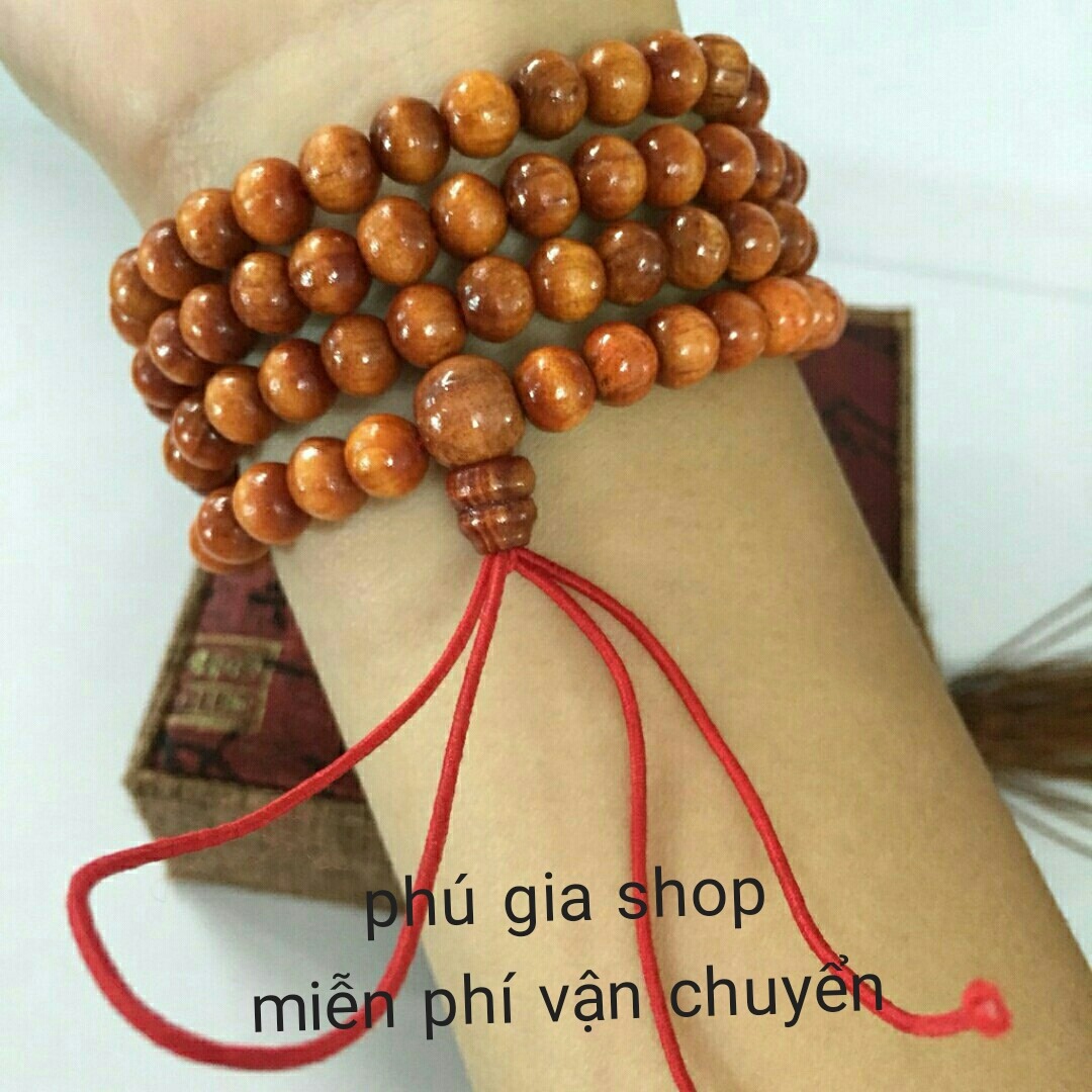 (Xả hàng)Chuỗi vòng tay 108 hạt huyết long (rồng)tự nhiên cho cả nam và nữ