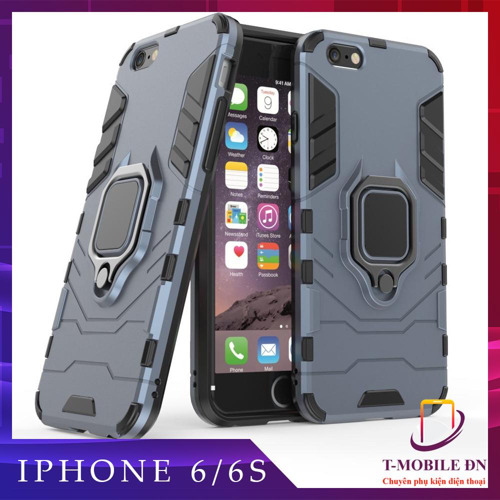 Ốp lưng dành cho iPhone 6 6s chống sốc iron man kèm nhẫn ring chống xem video tiện lợi