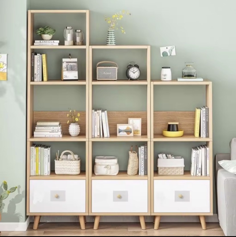 Tủ kệ sách trang trí phong cách bắc âu hiện đại gỗ mdf
