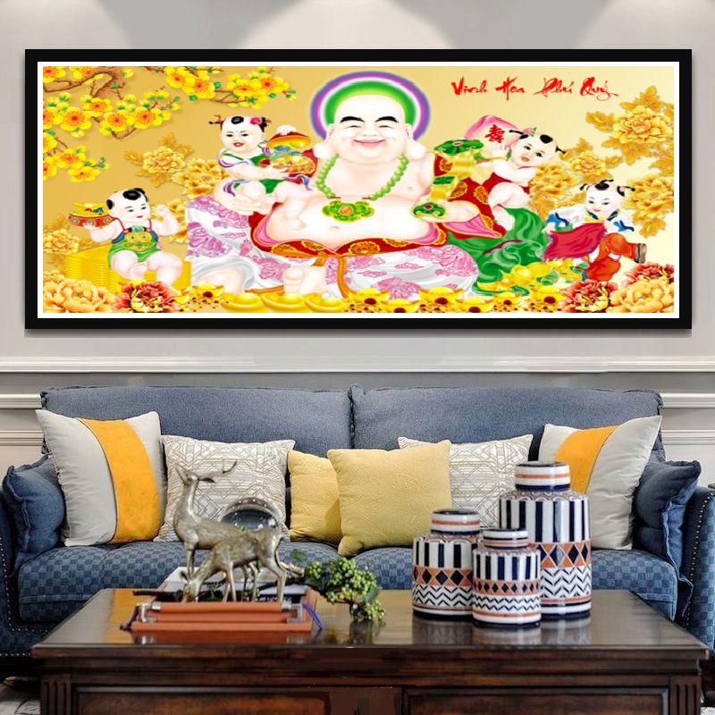 Tranh đính đá vinh hoa phú quý lv417 - kt 100x60cm
