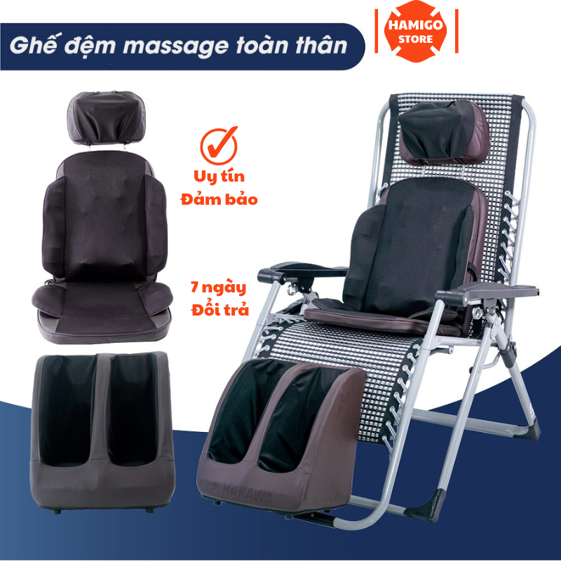 Mẫu Mới - Ghế massage toàn thân hồng ngoại 4D, Đệm massage toàn thân cao cấp 16 con lăn xoa bóp các vùng sưởi nhiệt cơ thể