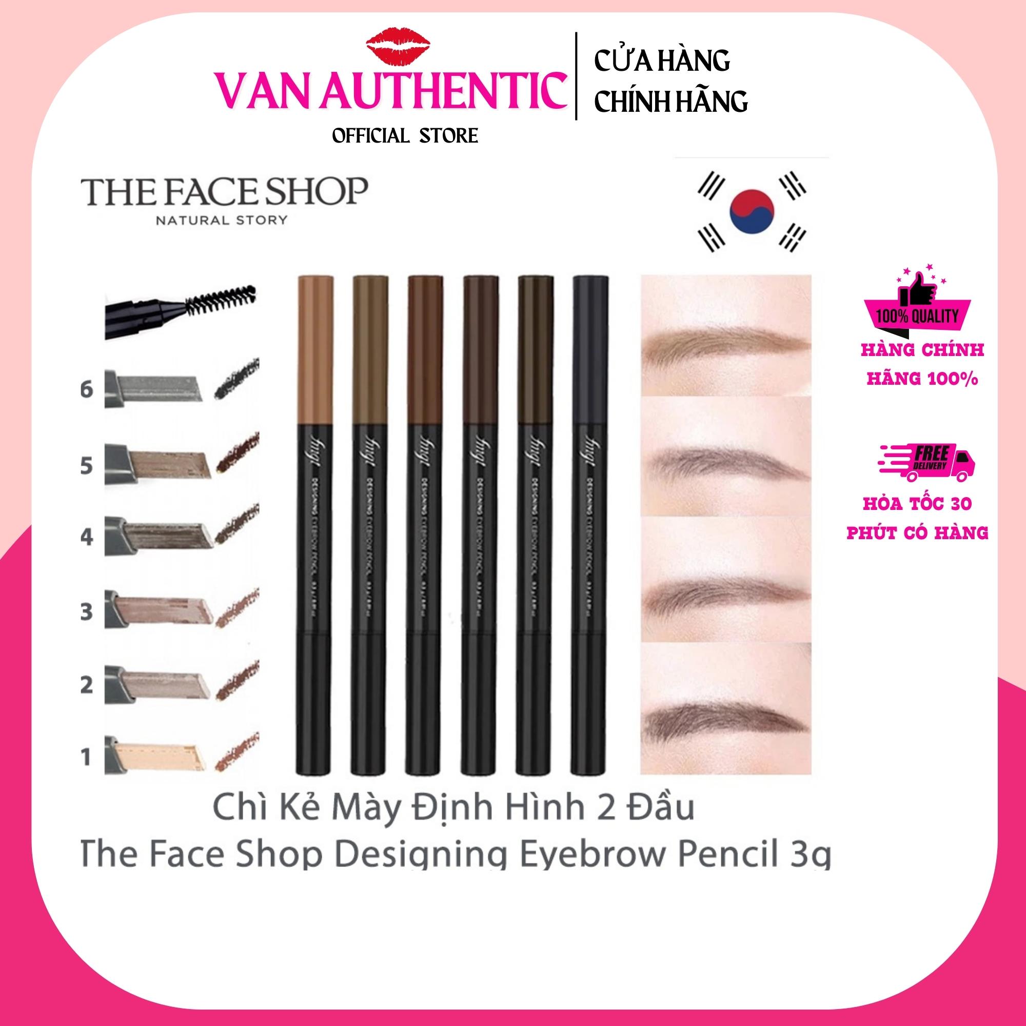Chì Kẻ Mày 2 đầu The Face Shop Designing Eyebrow Pencil - 0.3g