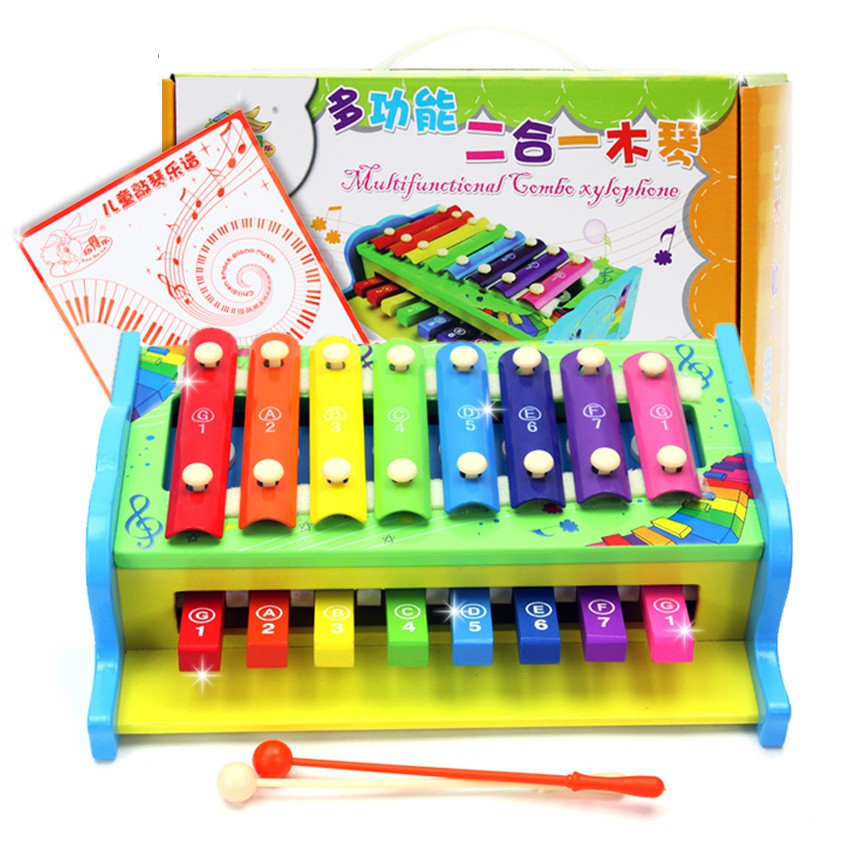 Đàn piano 2 trong 1 đồ chơi gỗ cho bé