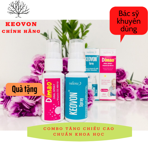 Combo Tăng chiều cao cho trẻ Dimao Vitamin D3 + Keovon Vitamin K2