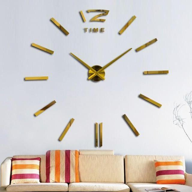 Đồng hồ dán tường nổi 3D 120cm x 120cm - DIY - Bộ thanh đứng - Đồng hồ treo tường trang trí - DH082