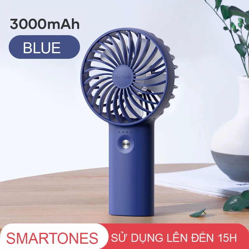 Quạt tích điện cầm tay Yoobao F3 , dung lượng 3000mAh , sử dụng lên đến 15h , màu sắc đa dạng